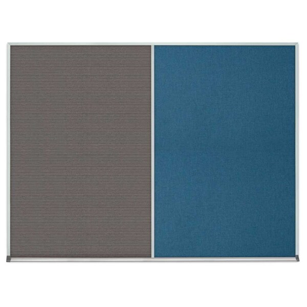 Single Door Radius Corkboard, 24"x36", Sat, UV7001RC-SATIN-MEDGRY
